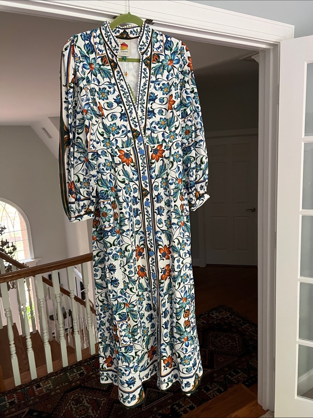 Farm Rio Flora Tile Maxi Dress - Size Small